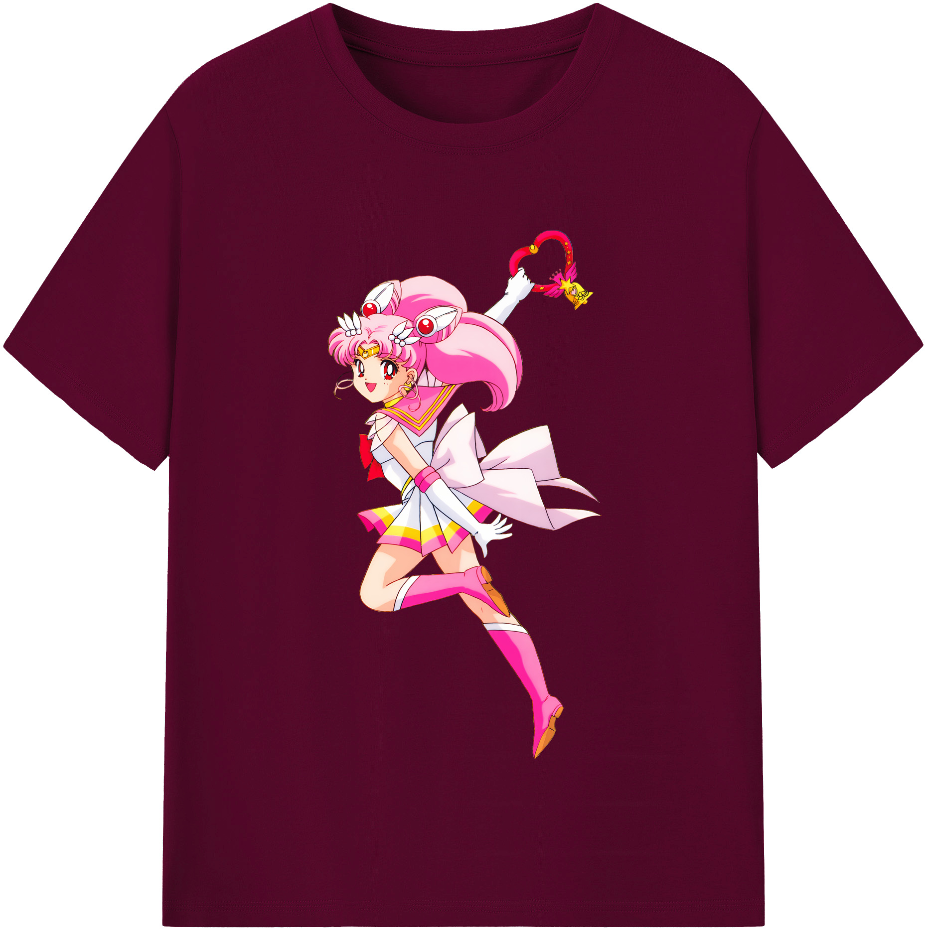 （画像用） 美少女戦士セーラームーン ちびうさ Sailor Moon Chibiusa Tsukino Usagi Small Lady Serenity レディースカジュアルプリントTシャツ（綿100％）